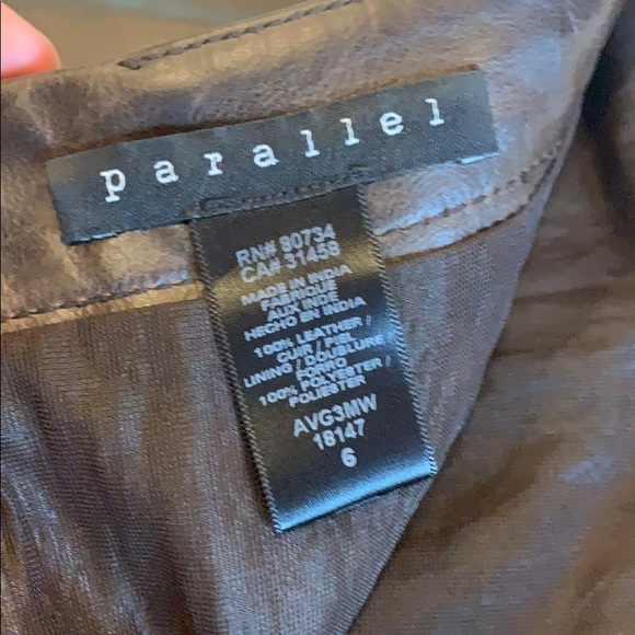Parallel 100% leather brown pencil skirt - Picture 7 of 8